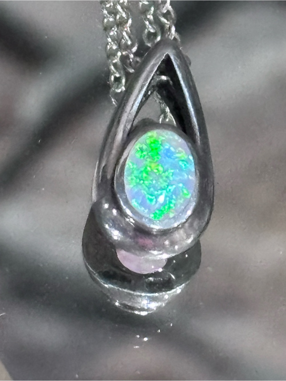 Sterling Australian opal necklace